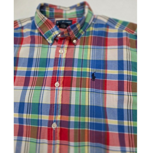Ralph Lauren Other - Ralph Lauren Boys XL 20 Multi Color Plaid Button Down Shirt Long Sleeve Cotton